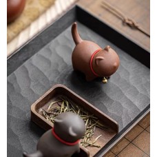 Purple clay cat tea pet, including shipping and taxes.